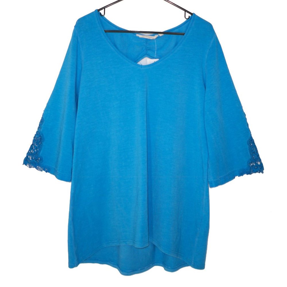 NEW Soft Surroundings Lace Edge Tee Shirt Tunic L